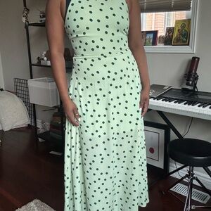 Polka Dot Maxi Dress in Green